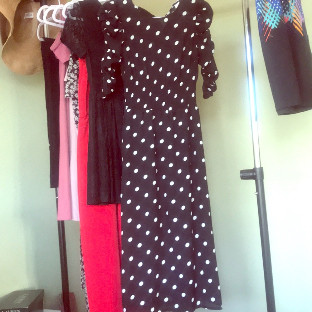 Black and white poka dot dress